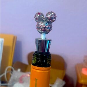 Sparkling Pink Crystal Wine Stopper Minnie Mouse